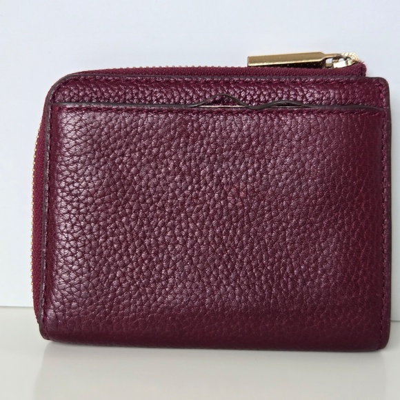 Tory Burch Deep Red Leather Wallet with Gold Accent - Picture 6 of 11